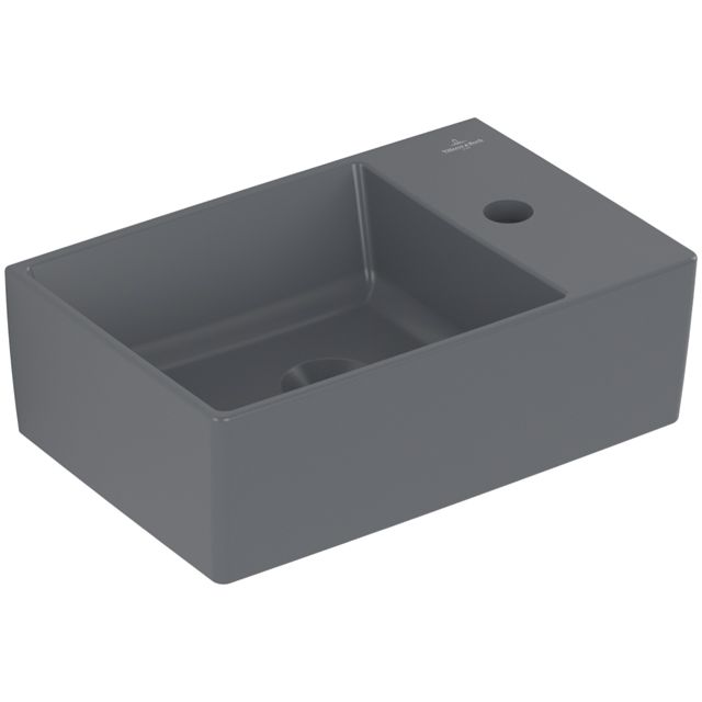VILLEROY & BOCH - Handwaschbecken Memento 2.0 400x260mm re-eckig 1HL. o. ÜL. Graphite cplus