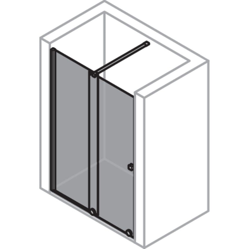 Hüppe - Xtensa 4-Eck GTN/S/Walk In 1600/li H:2000 Quer silber hochglanz klar 881