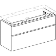 Geberit Vertriebs - Smyle Square US für WT, m. 2 Schubl. 118,4x61,7x47cm, Nussbaum