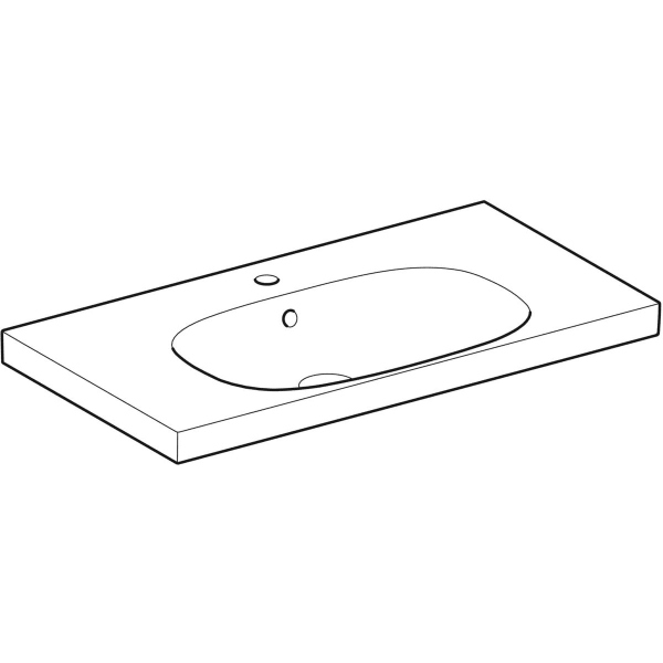 Geberit Vertriebs - Acanto Waschtisch m. Ablg., 90x48 einfache Bef., m. Hl., m. Ül., weiß Tect