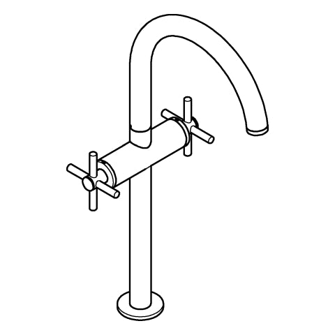 Grohe - WT-Einlochbatterie Atrio 21149 XL-Size Kreuzgriff chrom