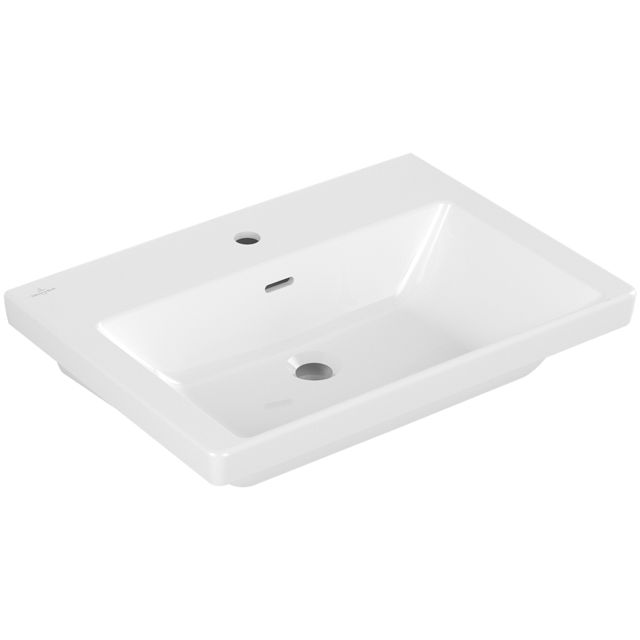 VILLEROY & BOCH - Schrankwaschtisch Subway 3.0 650x 470mm Rechteck 1HL. m. Überl. Weiß Alpin