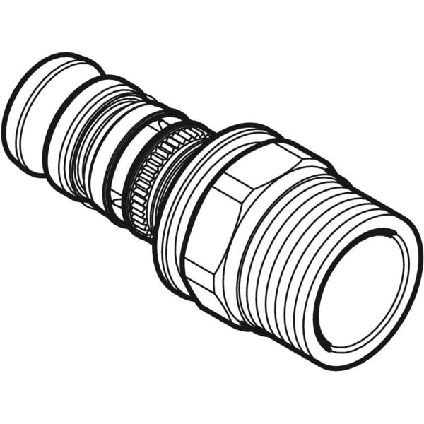 Geberit Vertriebs - Mepla Übergang mit AG PVDF d26-R3/4