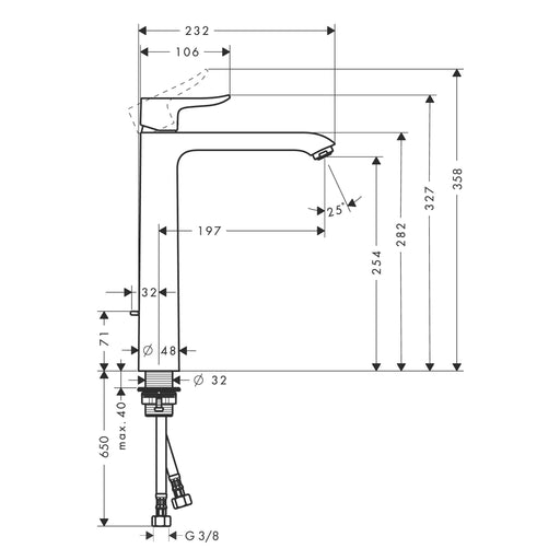 Hansgrohe - Waschtischmischer 260 METRIS Highriser chrom