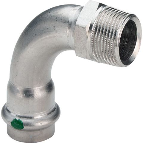 Viega - Bogen 90 Grad SANPRESS Inox 2314 28mm x 1 AG Edelstahl