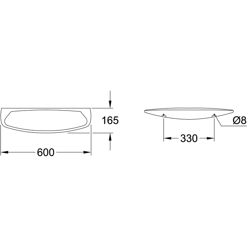 VILLEROY & BOCH - Ablage O.NOVO 781860 600x165 weiß Cplus