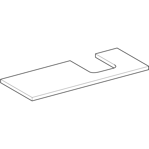 Geberit Vertriebs - ONE WT-Pl. Aus re für AWT Schalenform 120x3x47cm, greige matt
