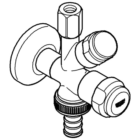 Grohe - WAS-Kombieckventil 41073 Design-Gr. DN15 mit RV chrom