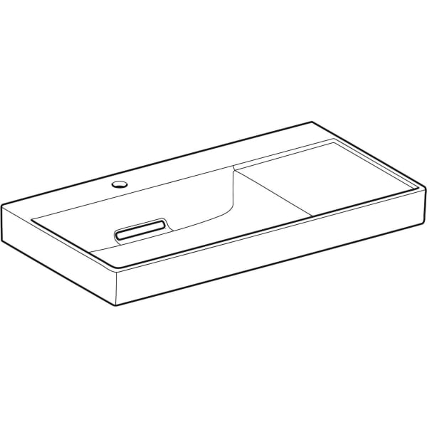 Geberit Vertriebs - ONE WT 90x48,4cm, Abg.horiz., Ablg.re m. Hl., o. Ül., weiß, KeraTect/weiß glzd