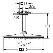 Grohe - Kopfbrauseset RAINSHOWER 310 Mono Cube 26566 DA 9,5l warm sunset gebürstet