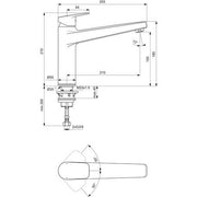 Ideal Standard - Küchenarmatur CERAPLAN m.h.Auslauf Ausld.210mm Chrom