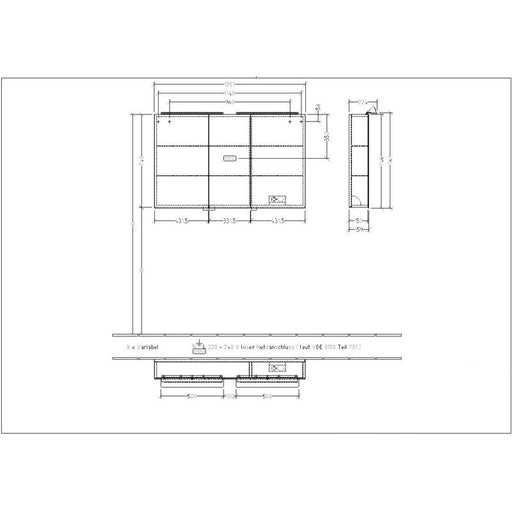 VILLEROY & BOCH - Spiegelschrank A18 LED-Aufsatz- Leuchte 1200x746/810mm EEK A-A