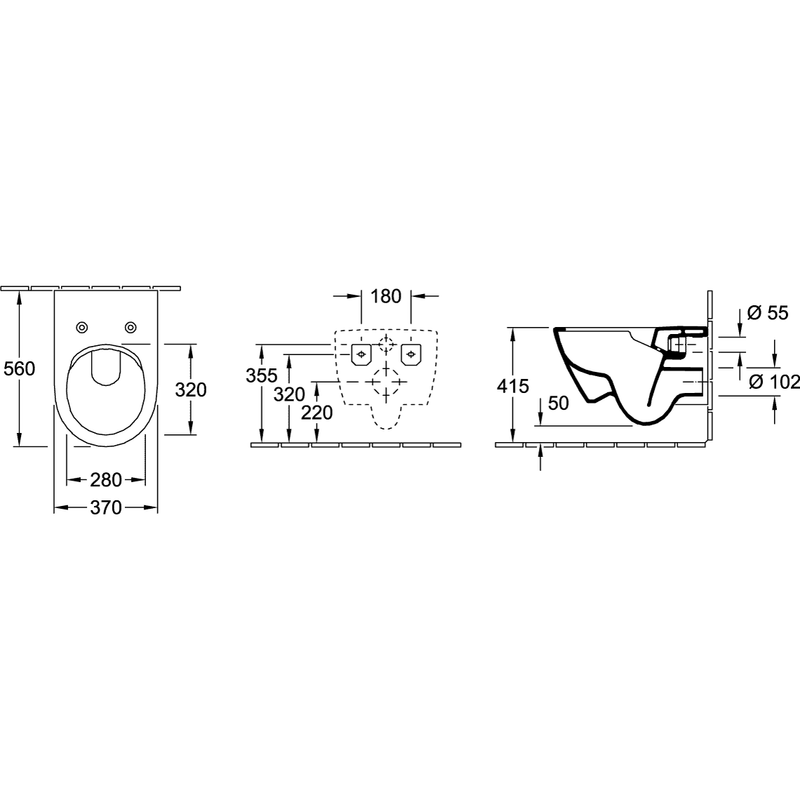 VILLEROY & BOCH - Combi-Pack Subway 2.0 370x560x365 mm, ov wandh. Abg. waagr. DF we Alpin