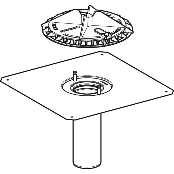 Geberit Vertriebs - Pluvia Dachwassereinl. m.Anschl.Blech Laubfang aus Aluminiumguss, 25l/s