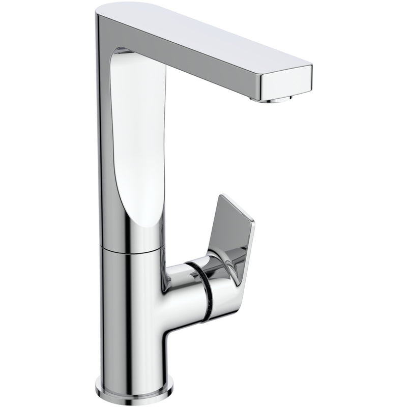 Ideal Standard - WT-Armatur EDGE, 5 l/min, m.Ablgarn., m.hohem schwenkb.Ausl.,Ausld.140mm,Chrom