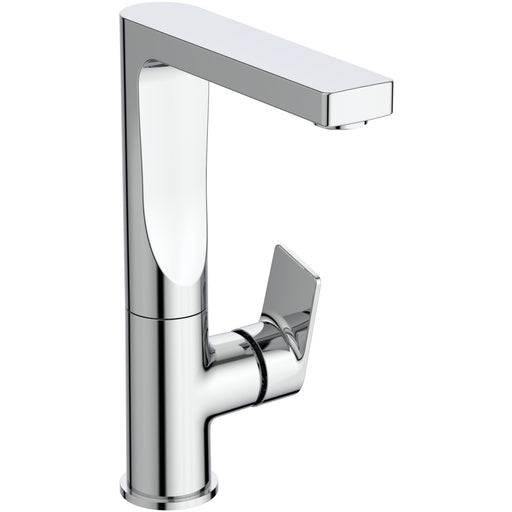 Ideal Standard - WT-Armatur EDGE, 5 l/min, m.Ablgarn., m.hohem schwenkb.Ausl.,Ausld.140mm,Chrom