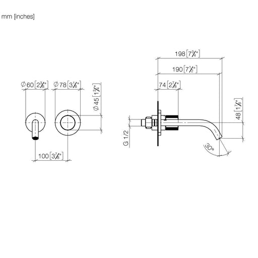 Dornbracht - WT-Wand-EHM ohne Ablaufgarnitur META 36860664 chrom