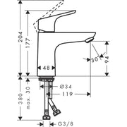 Hansgrohe - Waschtischmischer 100 FOCUS LowFlow chrom ohne Ablaufgarnitur