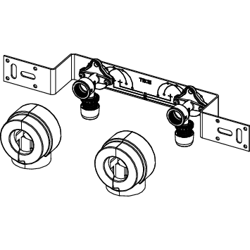 TECE SE - TECElogo-Ax Montageeinheit 150 mm mit Wandscheibe Dim. 16 x Rp 1/2, Si-Bronze