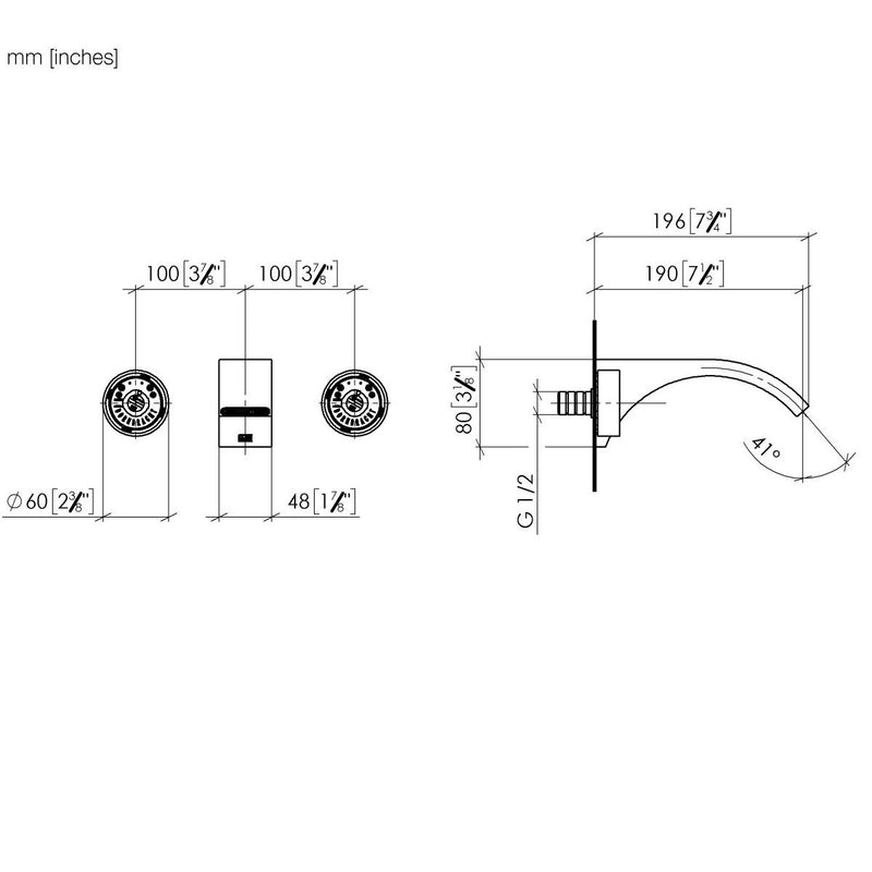 Dornbracht - Waschtisch-Wandbatterie CYO 36712811 chrom