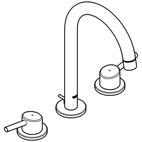 Grohe - 3-Loch WT-Armatur CONCETTO 20216 mit Zugstangen-Ablaufgarnitur chrom