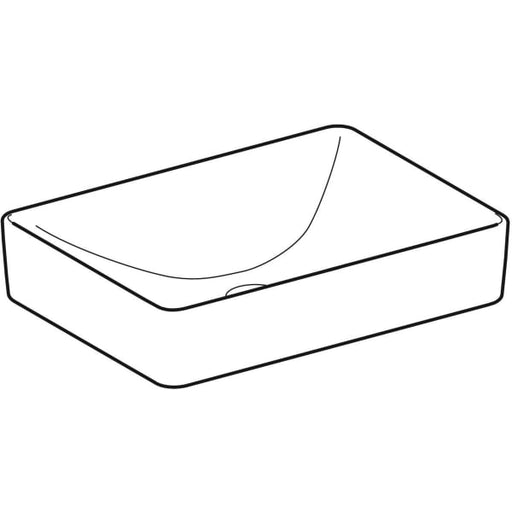 Geberit Vertriebs - Aufsatz-WT VARIFORM, rechteckig 550x400mm, ohne Hahnloch, o. Ül., weiß