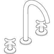 Hansgrohe - 3-Loch Waschtischarmatur AXOR One 170 Kreuzgriff Push-Open Ablaufgarn. chr