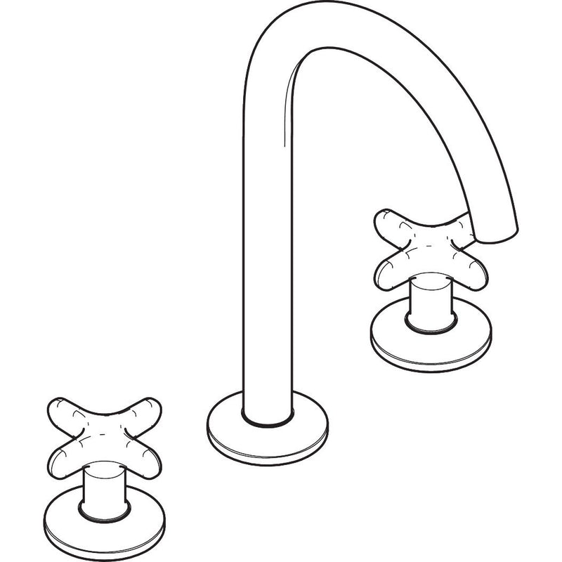 Hansgrohe - 3-Loch Waschtischarmatur AXOR One 170 Kreuzgriff Push-Open Ablaufgarn. chr