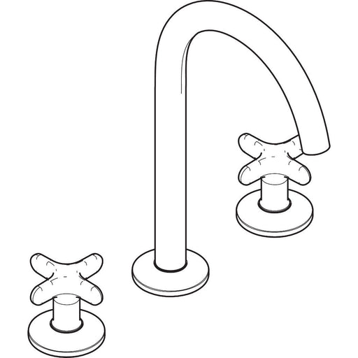 Hansgrohe - 3-Loch Waschtischarmatur AXOR One 170 Kreuzgriff Push-Open Ablaufgarn. chr