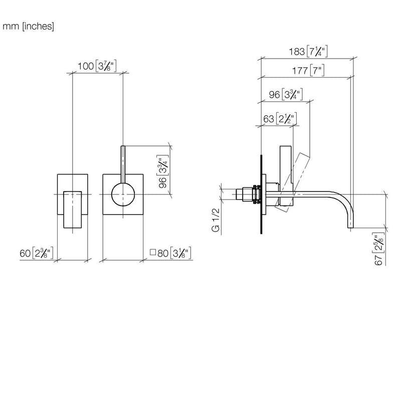 Dornbracht - WT-Wand-EHM ohne Ablaufgarnitur MEM 36860782 platin