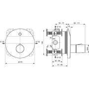 Ideal Standard - Sensor-Brausearmatur UP CERAPLUS,BS2 Temp.über Griff,Batt.,Ros.-d:170mm,Chrom
