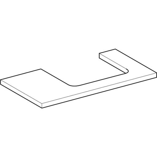 Geberit Vertriebs - ONE WT-Platte, Ausschnitt re, für AWT 90x3x47cm, weiß matt