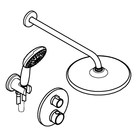 Grohe - UP-Duschsystem Grohtherm 34872 mit FMS rund/SmartBox/Kopfb./Brauseset chrom