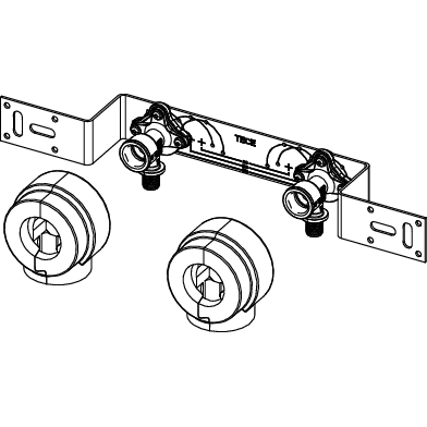 TECE SE - TECEflex Montageeinheit 2 WS Si-Bronze 20 x Rp 1/2, 150 mm inkl. Schalldämmbox