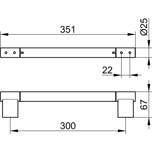 KEUCO - Heibad Haltegriff PLAN 300mm chrom