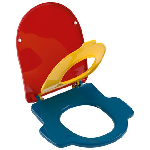 VILLEROY & BOCH - WC-Sitz O.novo Kids 8M12 406x406x68 mm Red Cherry/Sunshine Yellow/Ocean Blue