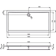 Ideal Standard - Rechteck-Brausewanne ULTRA FLAT, 1800x900x47mm, Weiß