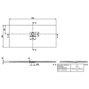 VILLEROY & BOCH - Duschwanne Squaro Infinity 1700x800x40mm re-eckig Stone White
