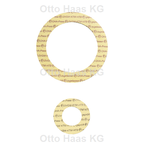 Otto Haas KG - Trinkwasser-Flanschdichtung DN15 PN6, 22x43x1,8mm