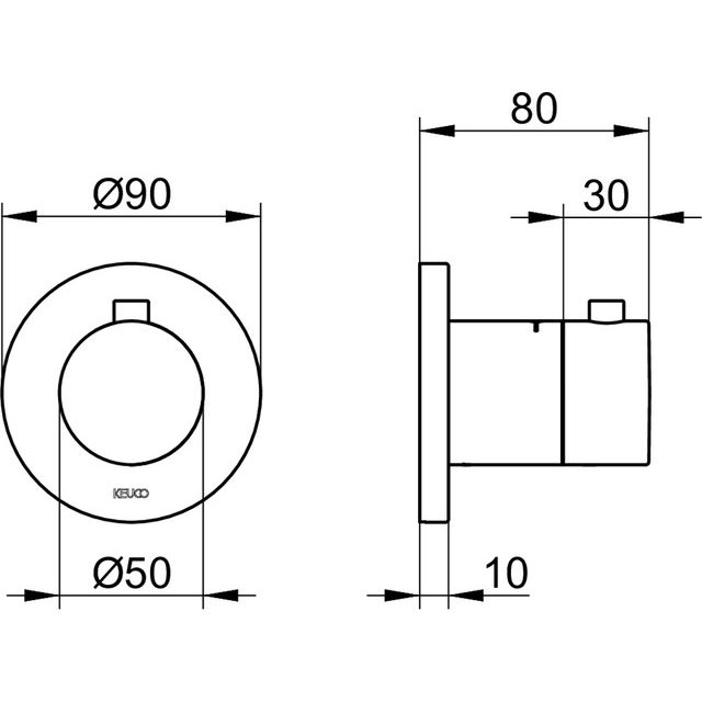 KEUCO - THM IXMO 59553, rund, verchromt