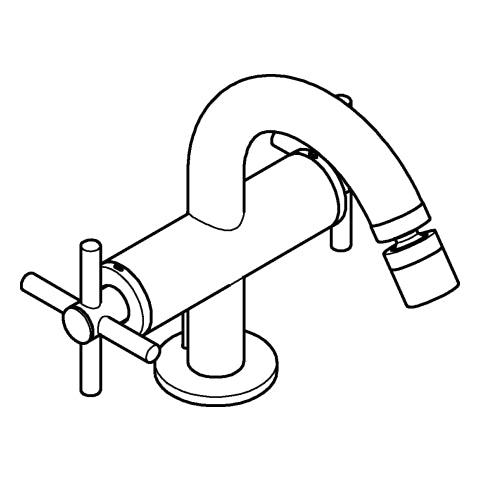 Grohe - 2-Griff-Bidetbatt. Atrio 24353 Kreuz-Griff warm sunset