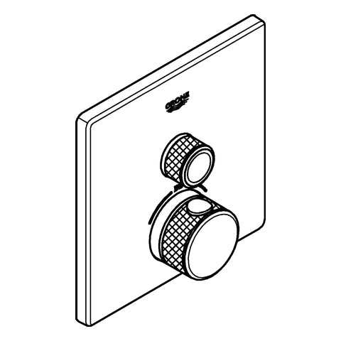 Grohe - Thermostat GROHTHERM SmartControl 29123 eckig FMS 1 ASV supersteel