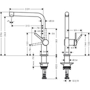 Hansgrohe - Spültischmischer 270 TALIS M54 1jet mattschwarz