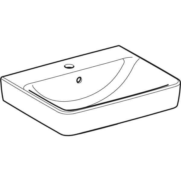 Geberit Vertriebs - RENOVA Plan Aufsatzwaschtisch 55x44cm m. Hahnloch, m. Ül., weiß, KeraTect, NEU