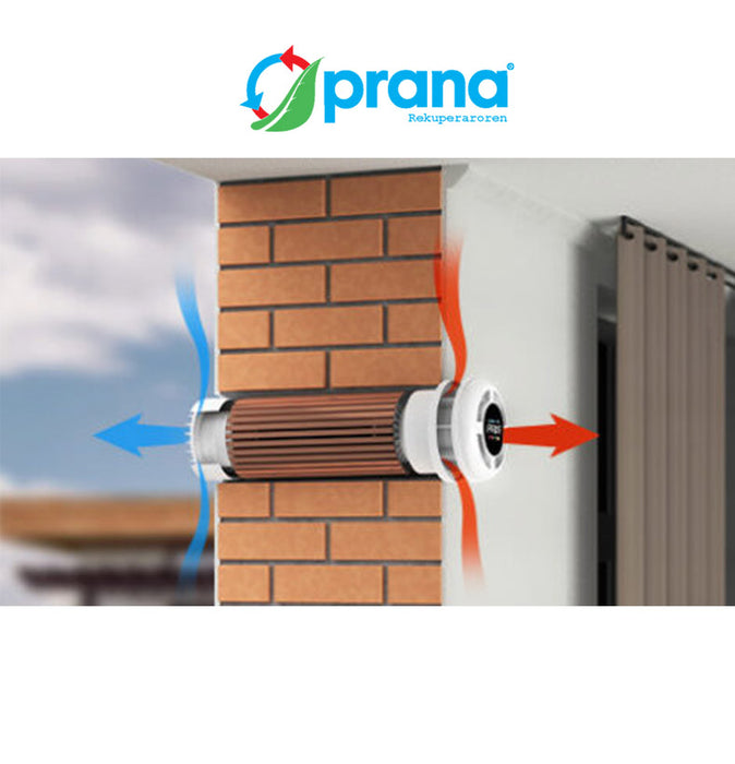 Dezentrale Lüftungsanlage mit Wärmerückgewinnung PRANA-150 ERP
