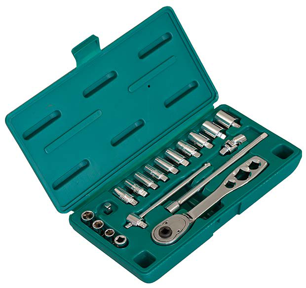 Refco - REFCO SPEZIAL-KÄLTEWERKZEUGSATZ RMK - 19-teiliger Kälte-Ratschensatz im Kunststoffkasten, metrisch