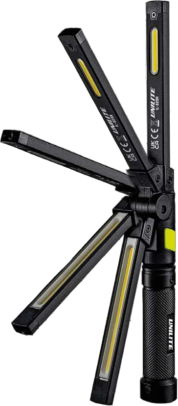 Unilite - UNILITE IL-925R - Wiederaufladbare LED-Handleuchte mit klappbaren Leuchtarmen und Magnetfuß