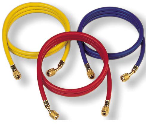 Refco - Füllschlauchsatz CA-CCL-60, 150 cm - Drei Füllschläuche 150 cm (rot/blau/gelb) mit kleinem Kugelventil