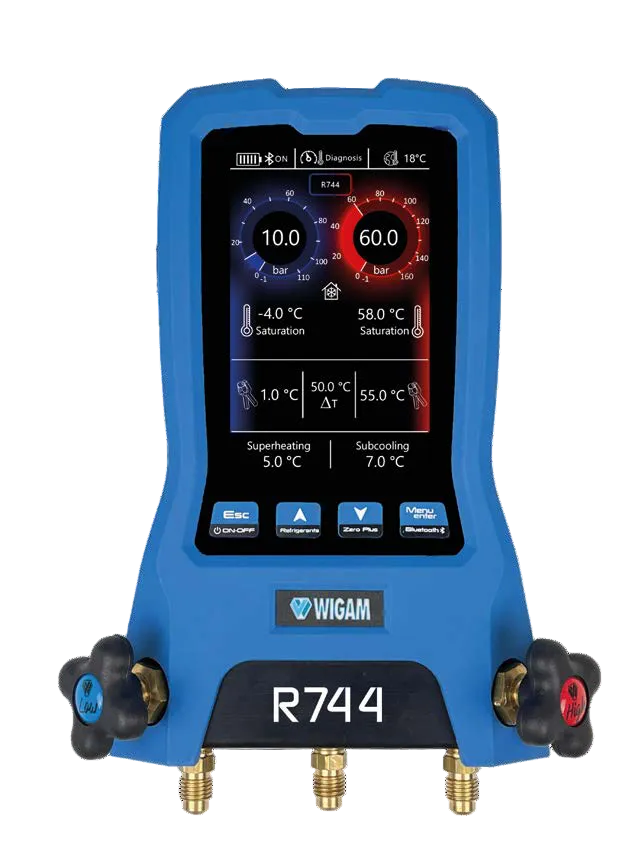 Wigam - WIGAM X-MAN-R744 TRANSKRITISCH - Elektronische 2-Wege- Manometerbatterie CO2