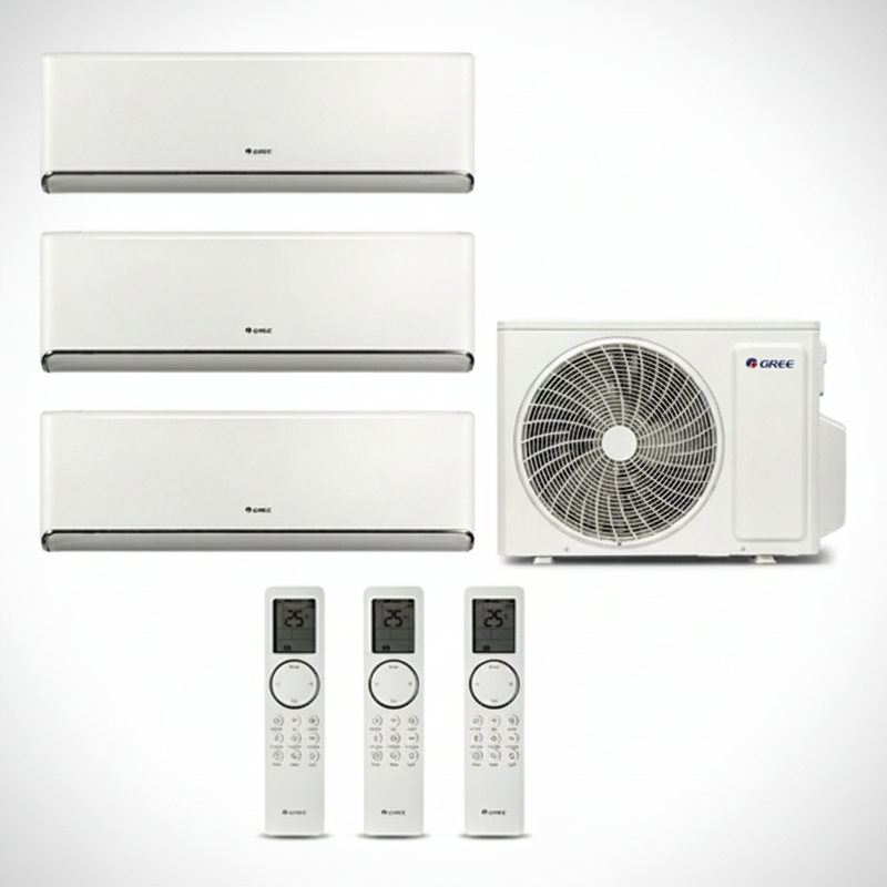 Gree - Airy Ventus WiFi Multisplit Klimaanlage 3 × Wandgerät + Außeneinheit